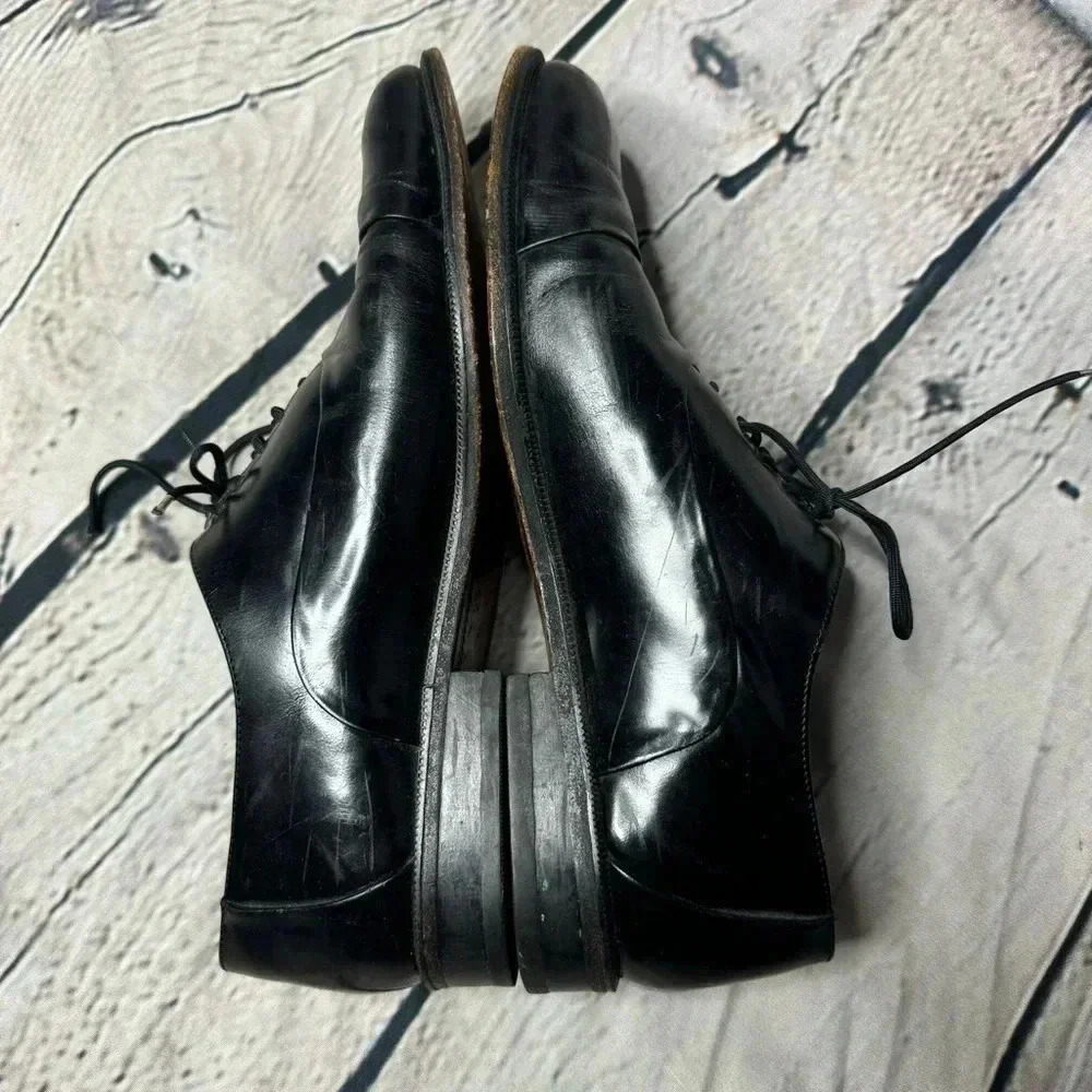 Embassy Black Leather Oxford Dress Shoes Lace Up Casual Shoes size 9.5 - Picture 6 of 11